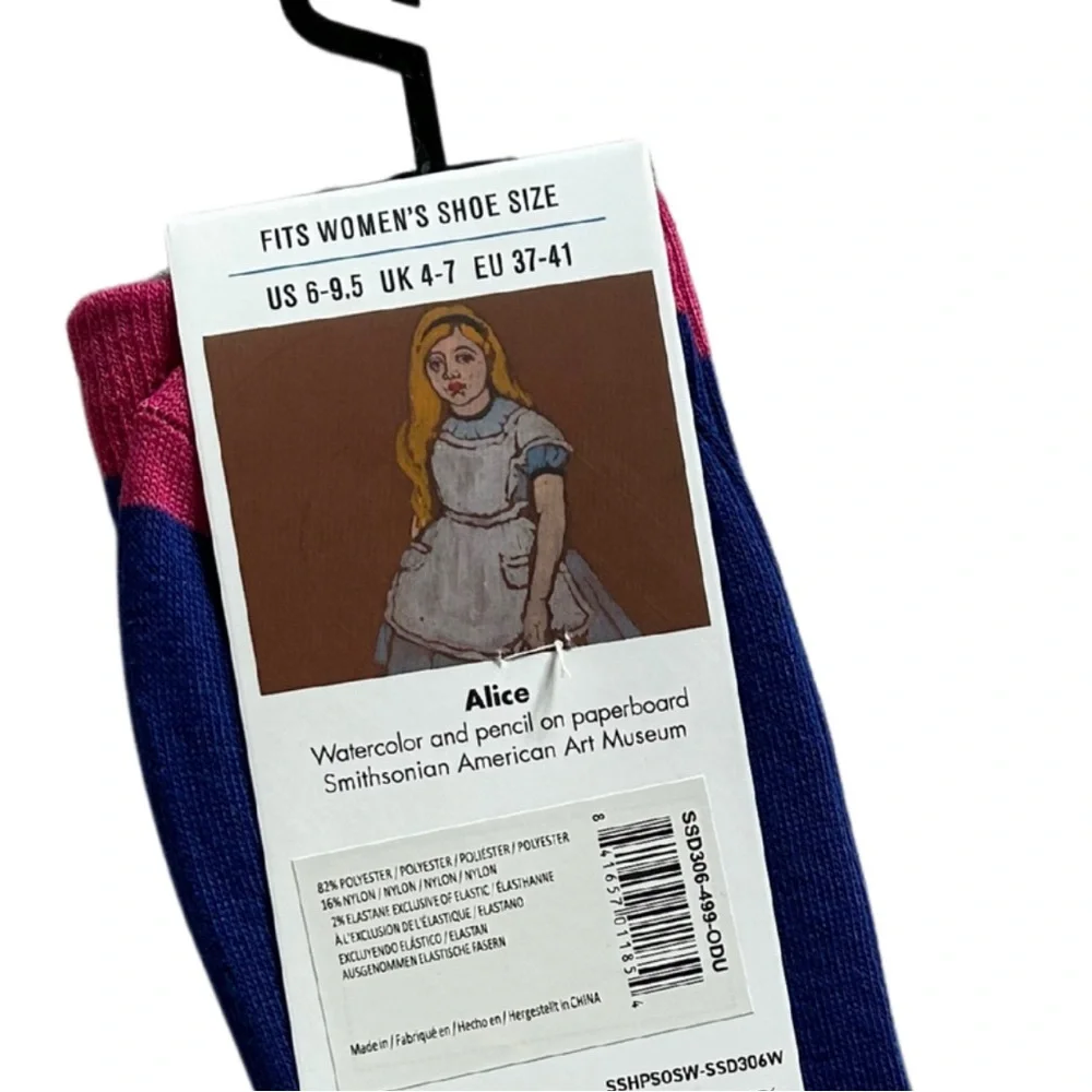 Smithsonian Museum Alice (in Wonderland) Art Crew Socks | Women’s OS | NWT